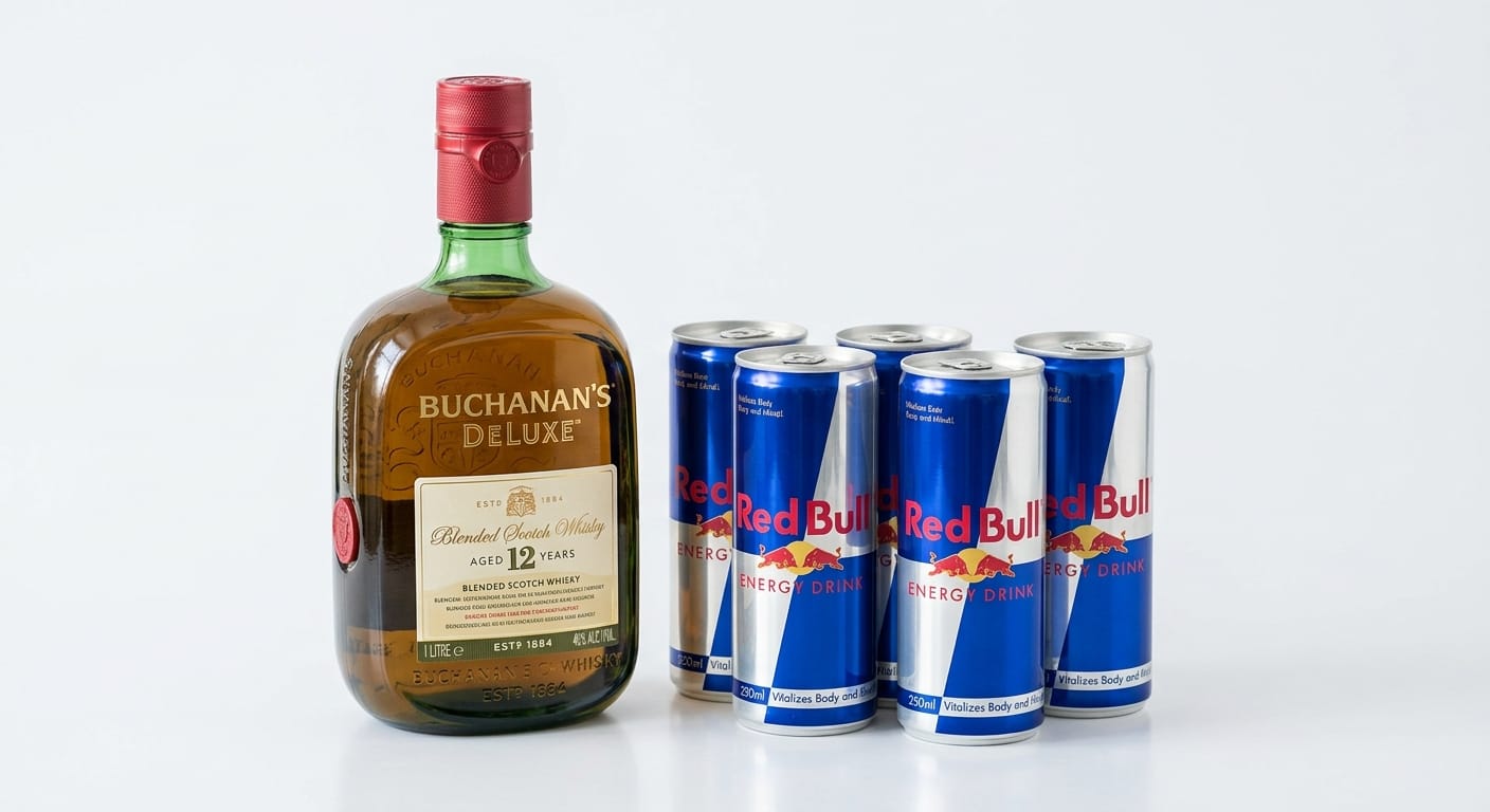 BUCHANNAS 1L + 5 REDBULL