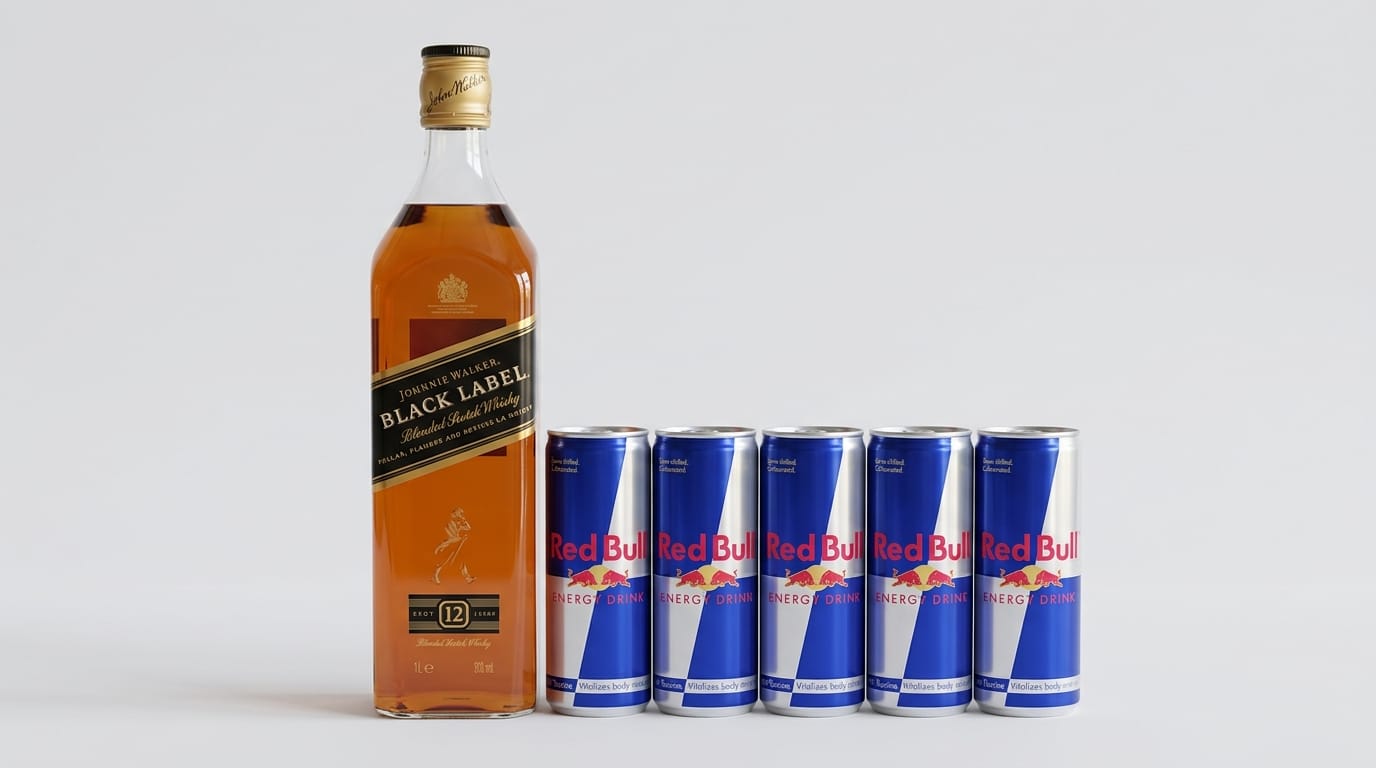 BLACK LABELL 1L + 5 REDBULL